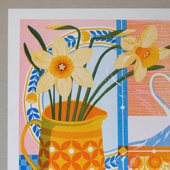 Coffee & Daffodil A3 Risograph Print