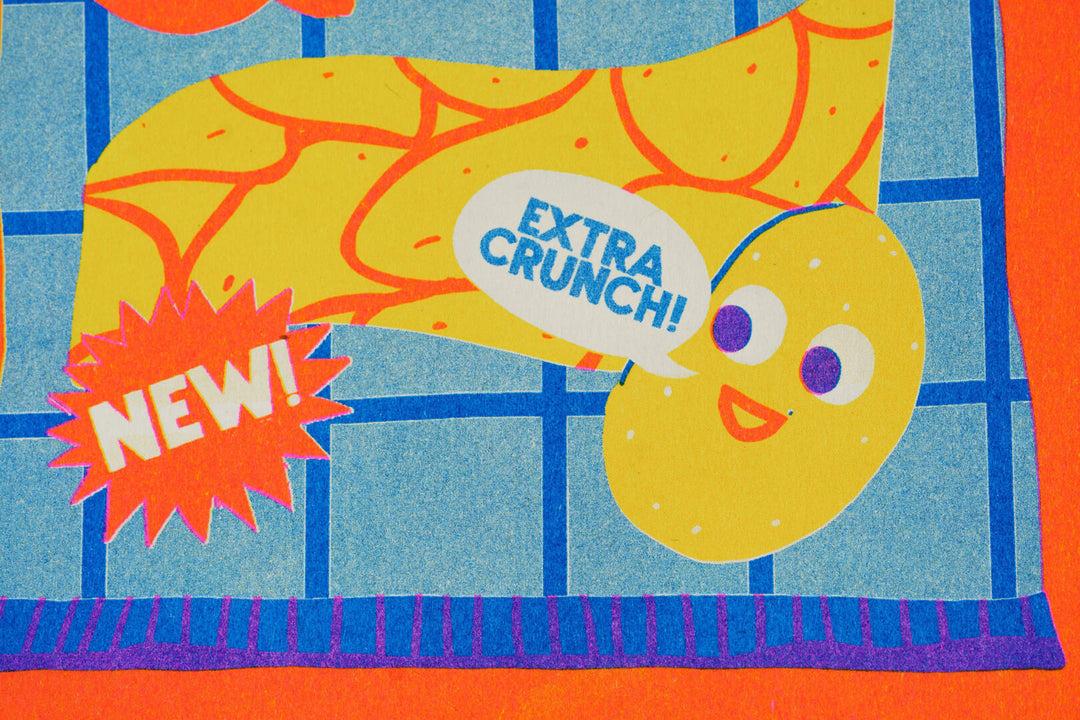 Salt & Vinegar Crisps A4 Riso Print